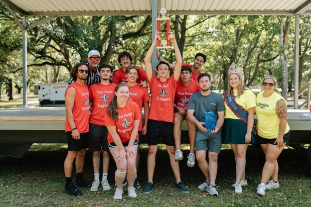 Team holding trophy